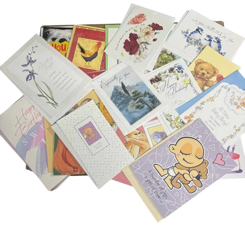 Lot of 20 Assorted Greeting Cards Lot Birthday Get Well Baby Occasions‎ Mixed